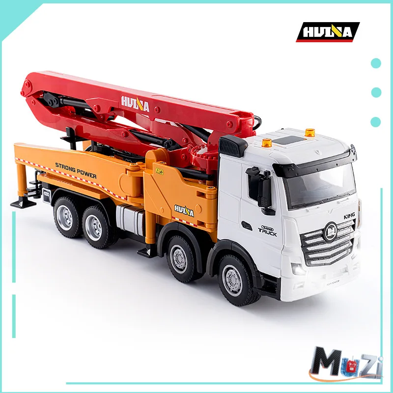 Hui Na1381 1:18 Waternevel Geluid Licht Cement Transportwagen Legering Elektrische Afstandsbediening Techniek Voertuig Model Jongens Speelgoed
