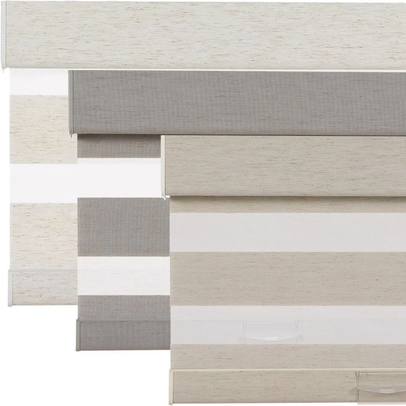 100% Custom Wrapped Fabric Zebra Blinds Muilt-Fabric Aluminum Alloy Material Free Stop Manual Cordless Zebra Shades For Window