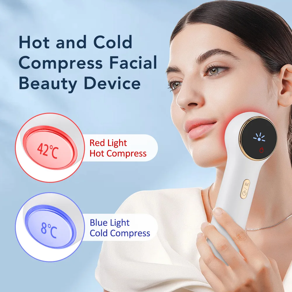 

Hot and Cold Facial Hot Cold Handheld Hammer Portable Home Use Skin Care Ultrasound Therapy Face Beauty Skin Rejuvenation Device