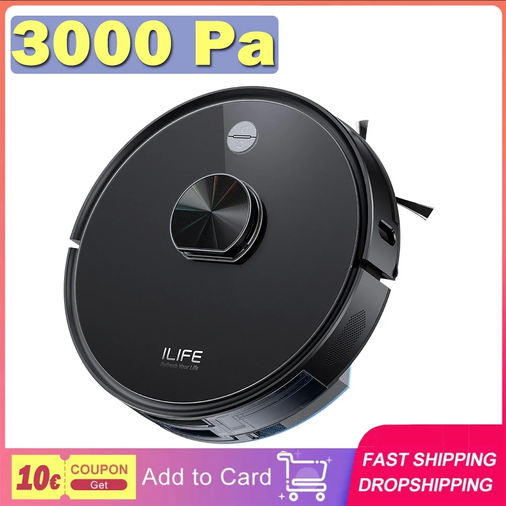 ILIFE A20 Robot Vacuum Cleaner, LiDAR Navigation, 3000Pa Suction, 2-in-1 Vacuum and Mop, 120mins Runtimes, APP Control