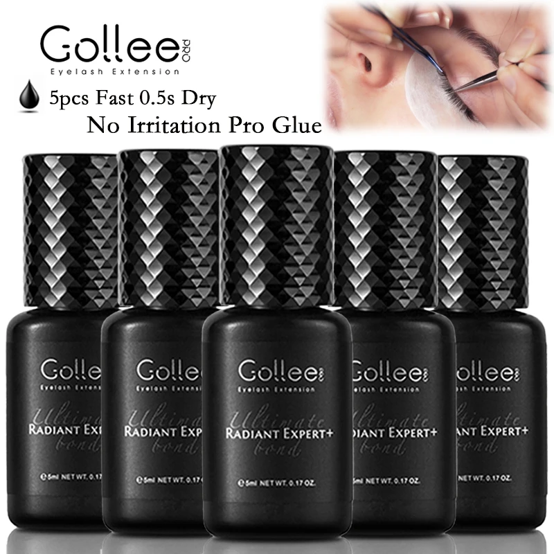 

Gollee 0.5s Fast Dry Waterproof Eyelash Extension Glue Lash Glue No Irritation Pro Adhesive for Eyelash Lash Extension Supplies