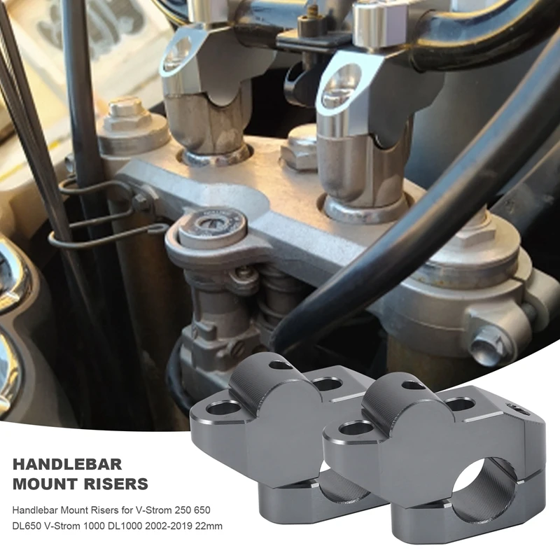 

Handlebar Mount Risers for Suzuki V-Strom 250 650 DL650 V-Strom 1000 DL1000 2002-2019 22mm 7/8 inch