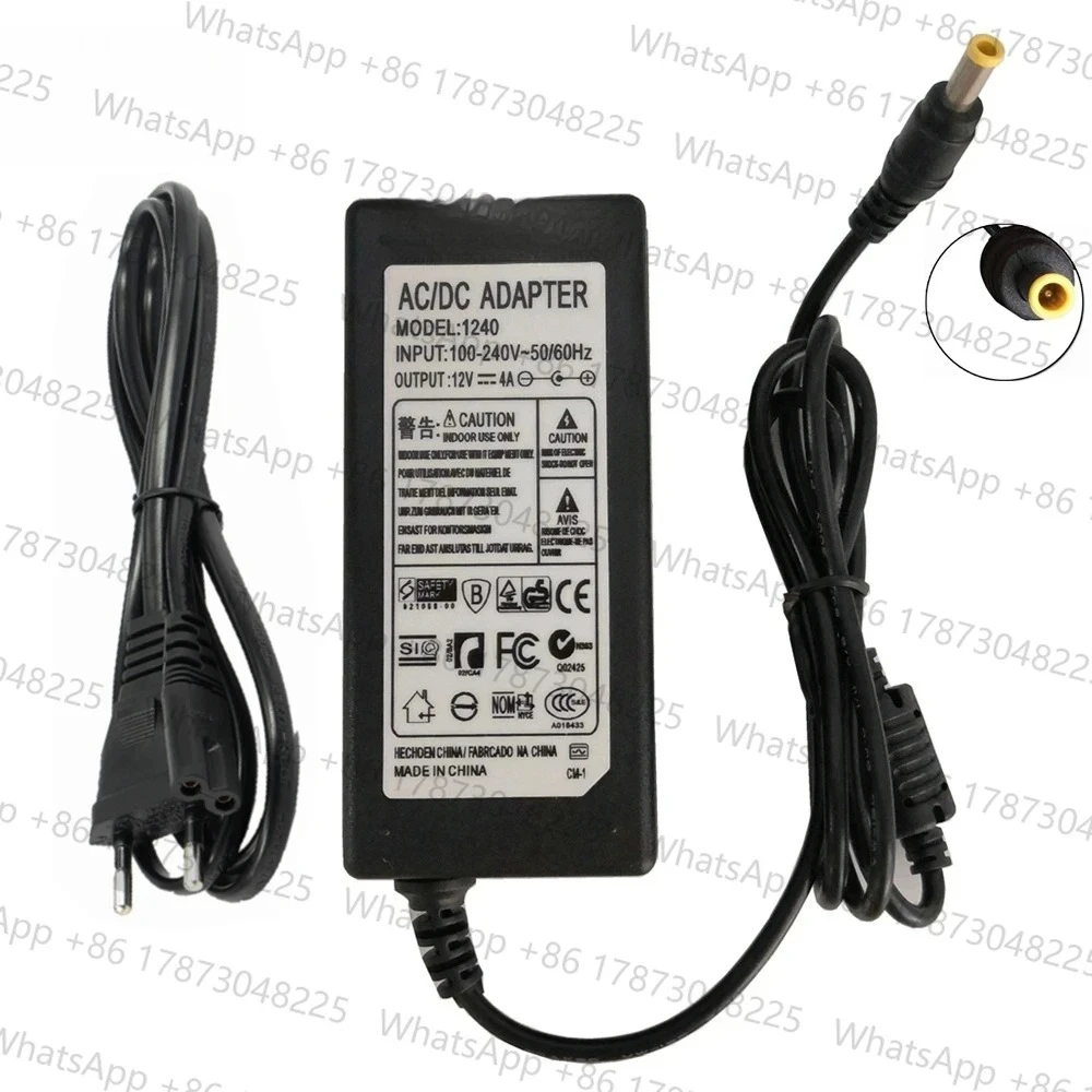 12v 4a 5.0mm com adaptador de pino carregador para korg m50 ka310 ka320 x50 sp170 sp170s AD-12A 180 MR-1000 ek50 teclado de piano digital