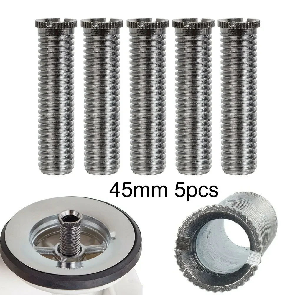 1/2/5pc Kitchen Sink Basket Strainer Screws 35mm/45mm Stainless Steel Waste Threaded Screw Connector Kitchen Fixture Parts
