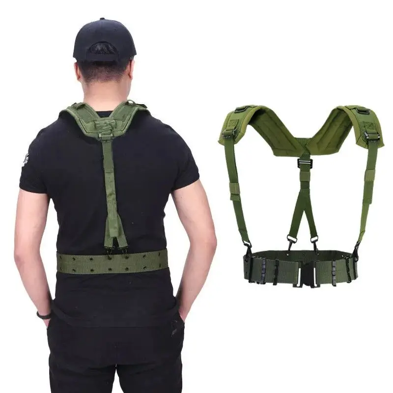Outdoor military fans tactical y-type multi-purpose waist seal camera photography weight-bearing double shoulder chest strap