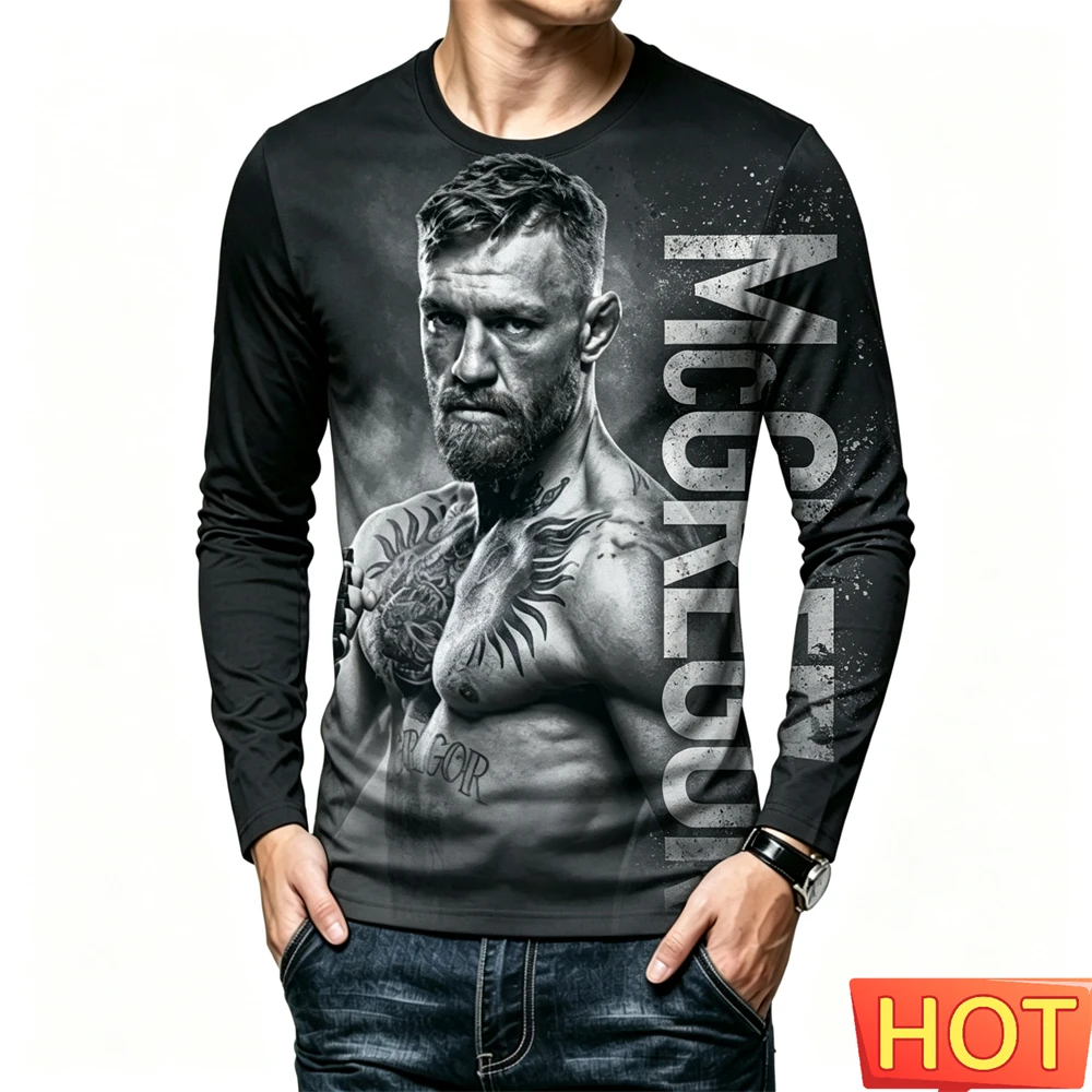Integrated Fighting Sports Men's T Shirt Funny 3D Print Tees Casual O-neck Long Sleeve Tops Fashion Oversized Men Y2k Clothing