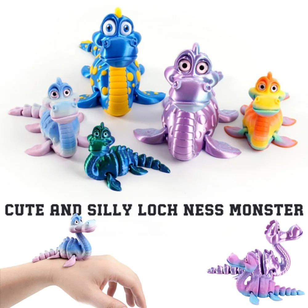 Figuras de Loch Ness impressas em 3D brinquedos olhos de simulação móveis multiarticulares para acessórios para casa presentes para crianças decoração de quarto de Halloween