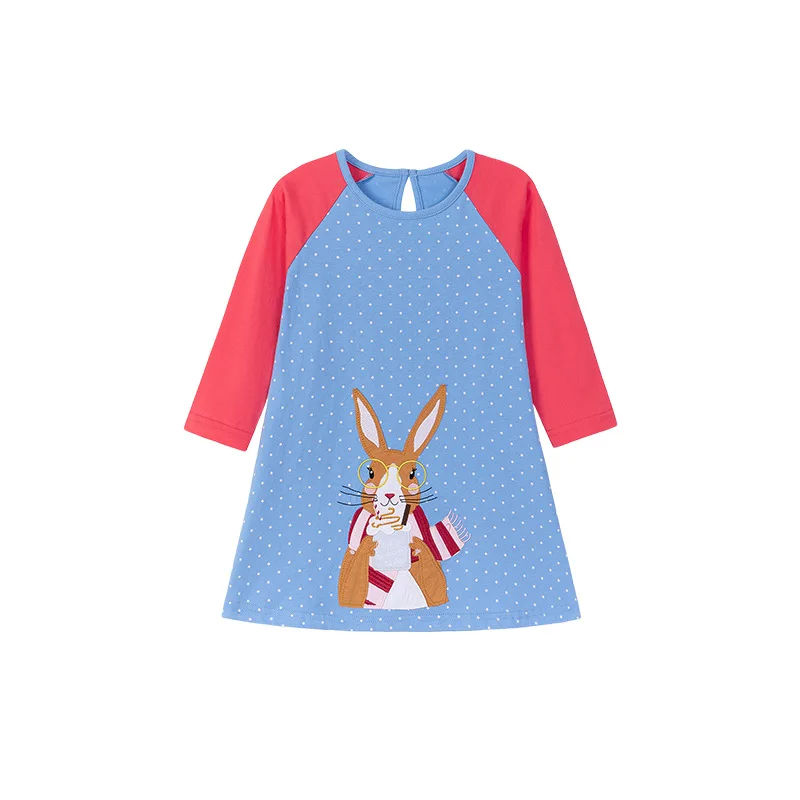 

Wholesale Wind Children's Skirts Girls' Dress Autumn Long Sleeve Cartoon Children's Dress