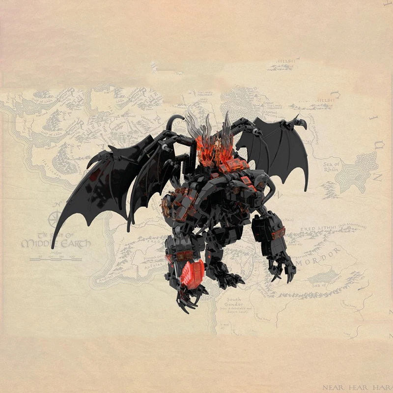 

573 шт. MOC научно-фантастический фильм (кольцо Ван) Balrog of Morgoth строительные блоки модель игрушки праздничные подарки игрушка для мальчика