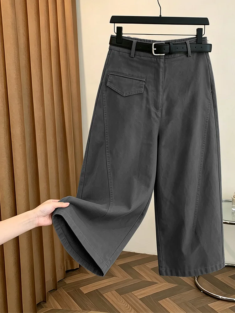 Authentic High Waist Wide Leg Straight Cut Pants Women's Loose Fit Casual Trousers Korean Style Autumn New Arrival