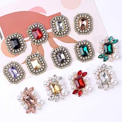 2Pc New High Quality Metal Alloy Pearl Rhinestone Flatback Button Jewelry For Clothing Wedding Sewing Diy Accessories Decorative