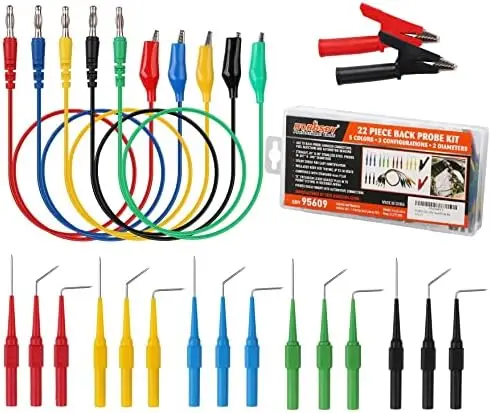 

HORUSDY 22PCS Back Probe Kit - 5 Color Silicone Wires for Multimeter & Automotive Testing