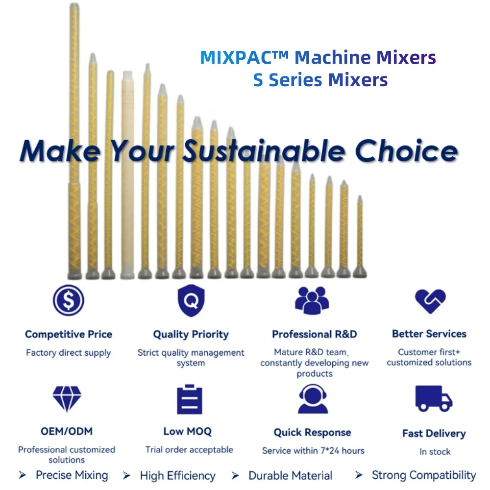 

SULZER MIXPAC Статический миксер MS-Series Mix MS 13-18G MS 13-24T Сопло Одноразовые смесители Смешивание Обработка Служба резки