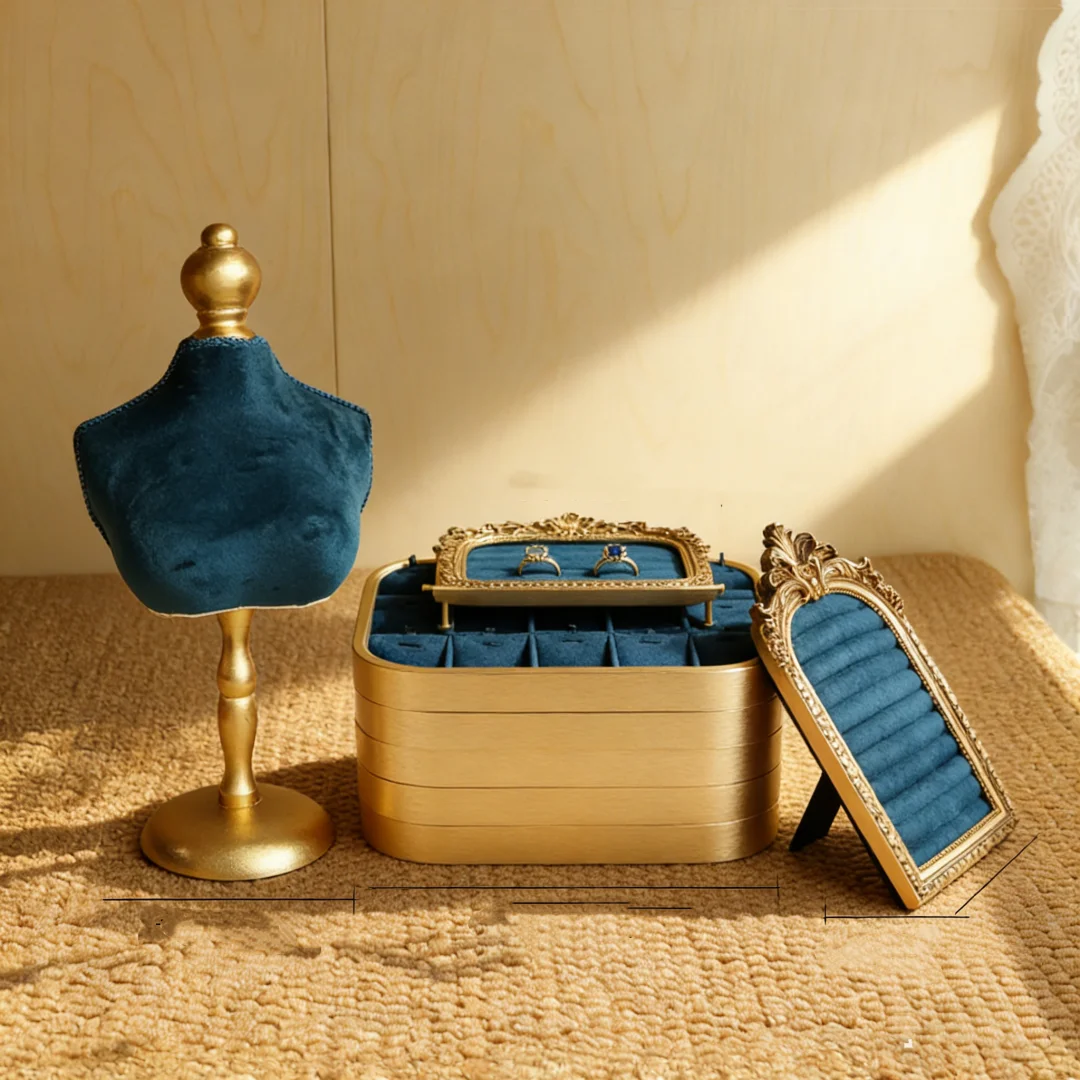 

Поднос для демонстрации ювелирных изделий из микрофибры с металлическим ободком и закругленными углами, для хранения колец, серег, кулонов, ожерелий, браслетов