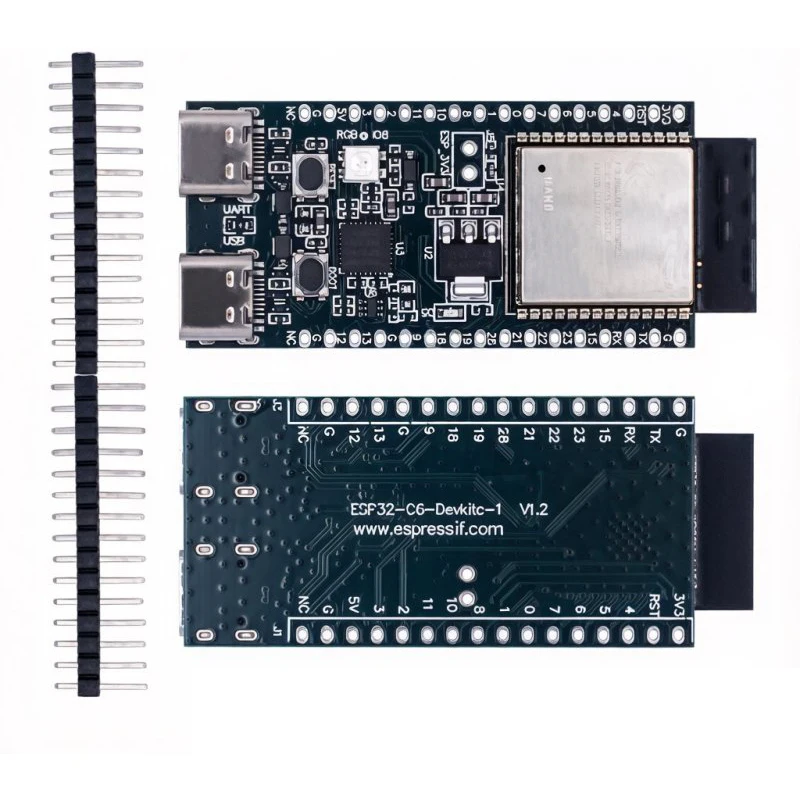 ESP32-C6-DevKitC-1 WiFi 6 Bluetooth  Development Board Dual Type-C Interfaces Full IO Pinout For Smart Home Embedded Projects