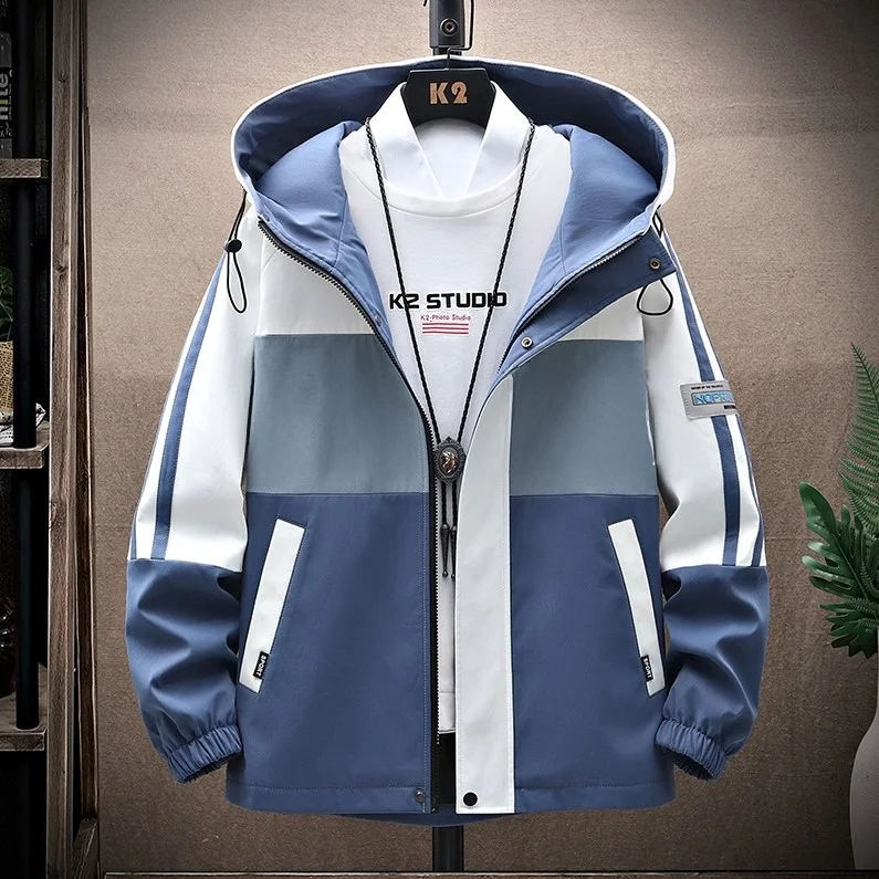 

Trendy Jaet for Teenage Boys High School Students Spring Autumn Casual Sli Coat with Zipper Long Sve Slim Fit Jaet