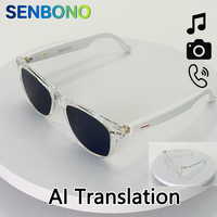 SENBONO Smart Glasses AI Translation Glasses 100+ Languages Real-time Translation Bluetooth Music Built-in Mic & Speakers