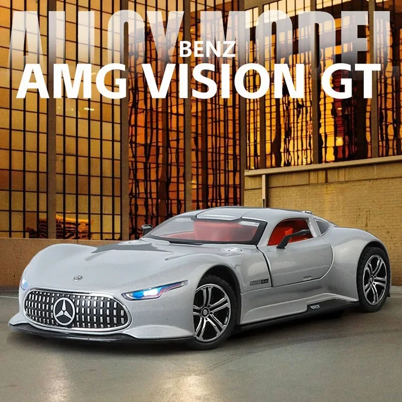 1/24 Benz AMG Vision GT Alloy Supercar Model Metal Toy Vehicle Boy Birthday Gift Collection Home Decor Miniature Sound Light