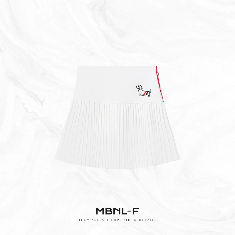 

MBNLF Dog Pleated Skirt 00 Cotton A-Line Skirt Anti-Aging Faionable Women's Skirts Spring Season Other Material