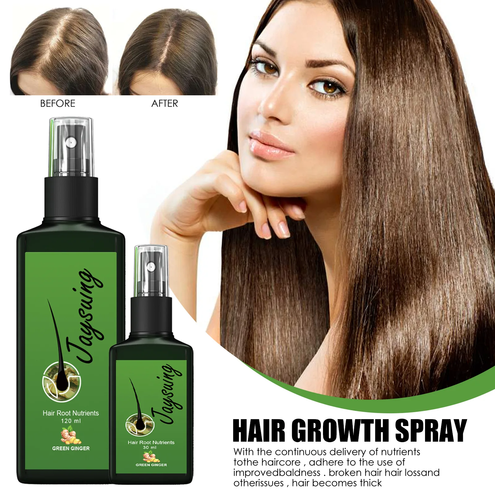 Jaysuing Hair Growth Oil Strong Hair Scalp Massage Liquid Fast Growing Germinal Anti-loss Treatment Serum  Hair Care