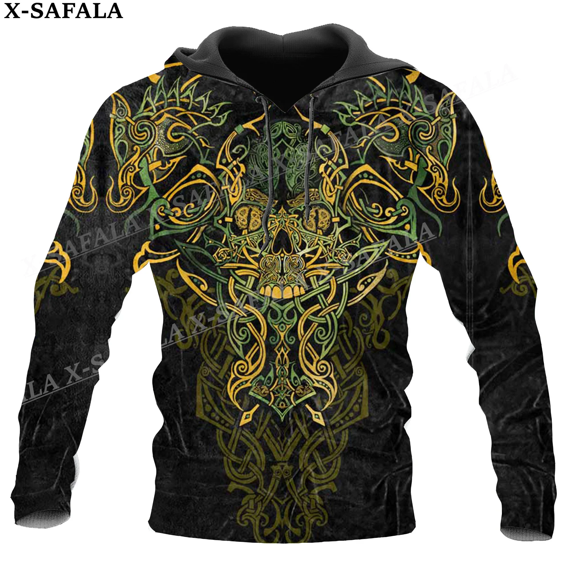 Tattoo Symbol Viking Armor Raven 3D Print Hoodie Man Women Pullover Sweatshirt Hooded Jersey Coat Tracksuits-10