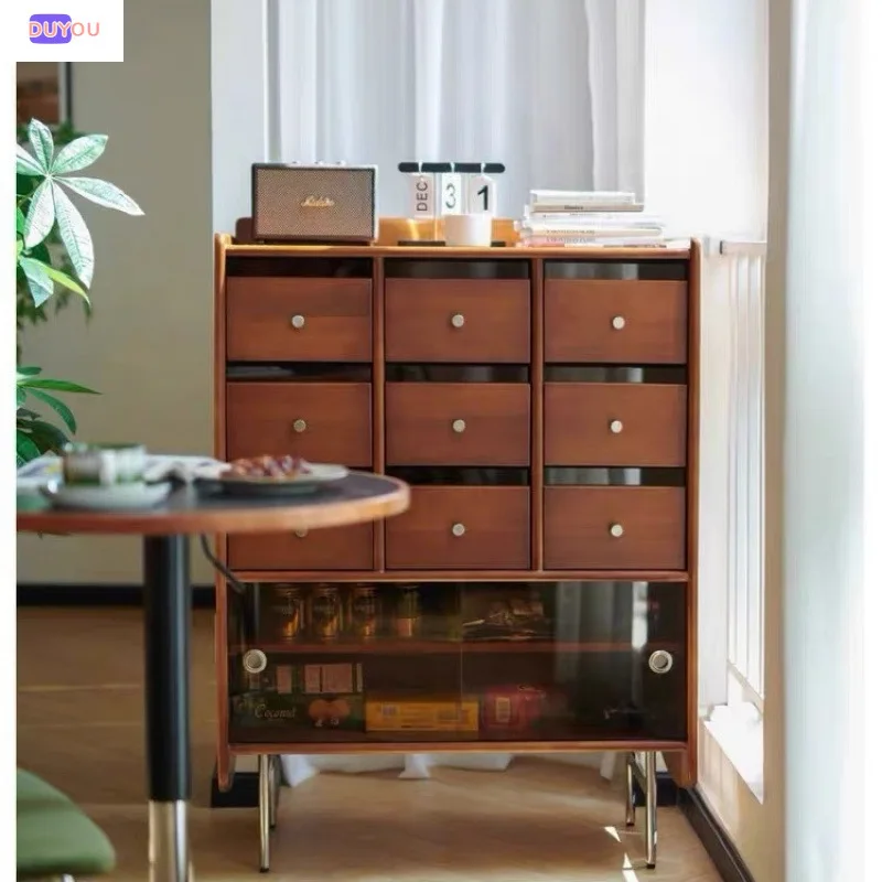 

Solid wood chest storage cabinet retro dining side cabinet against the wall bookcase bedroom shelf side cabinet locker living ro