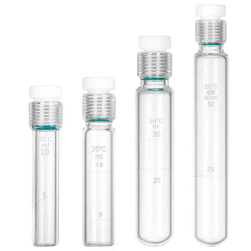 Colorimetric tube pressure-resistant bottle 5/10/ 25/50/100ML PTFE screw-top glass pressure-resistant tube hydrolysis test tube