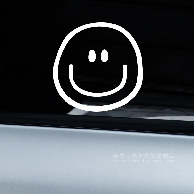 

1PCS Smiling Face Car Stickers for Auto Windows Bumper Decal Cute DIY Jdm Vinyl on Fashionable Car Styling Choose Colors 12x12CM