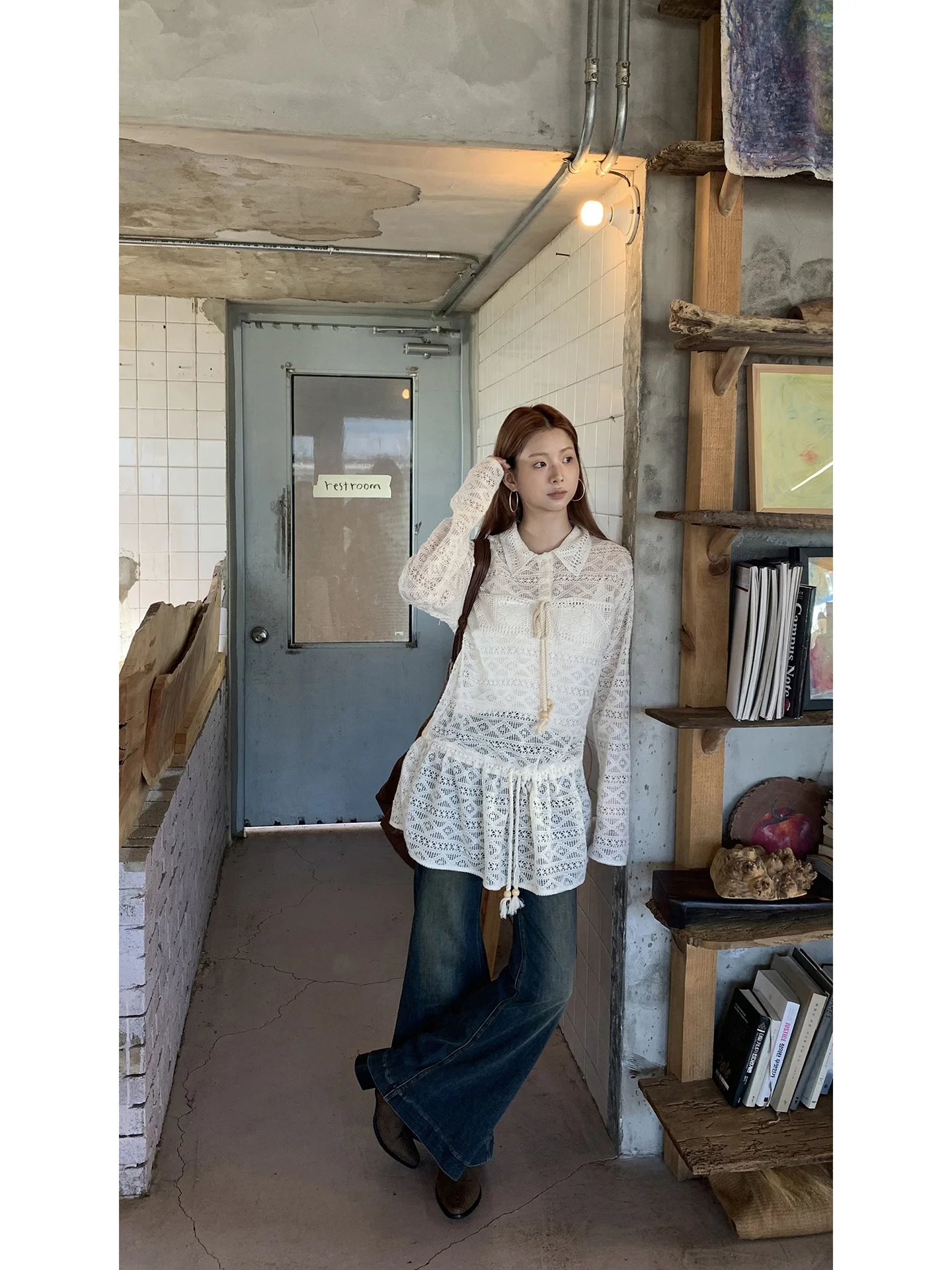 قميص داخلي نسائي أنيق بأكمام طويلة من القطن والبوليستر للخريف والشتاء بتصميم مستقيم وخصر مرتفع #5