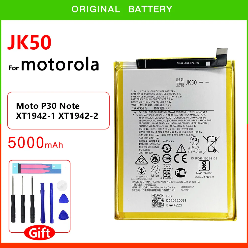 New Genuine JK50 5000mAh Battery For Moto G20 XT2128-1 64GB GSM G7 Power XT1955 XT1942-1 Z3 XT1941 G30 P30 Note Phone Bateria