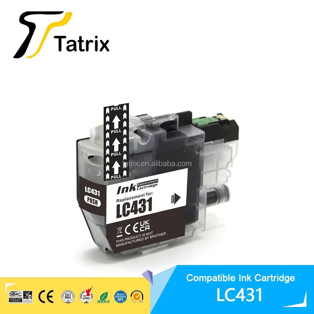 Tatrix Standard capacity LC431 LC 431 Compatible Ink Cartridge For Brother DCP-J1050DW,DCP-J1140DW,MFC-J1010DW Printer