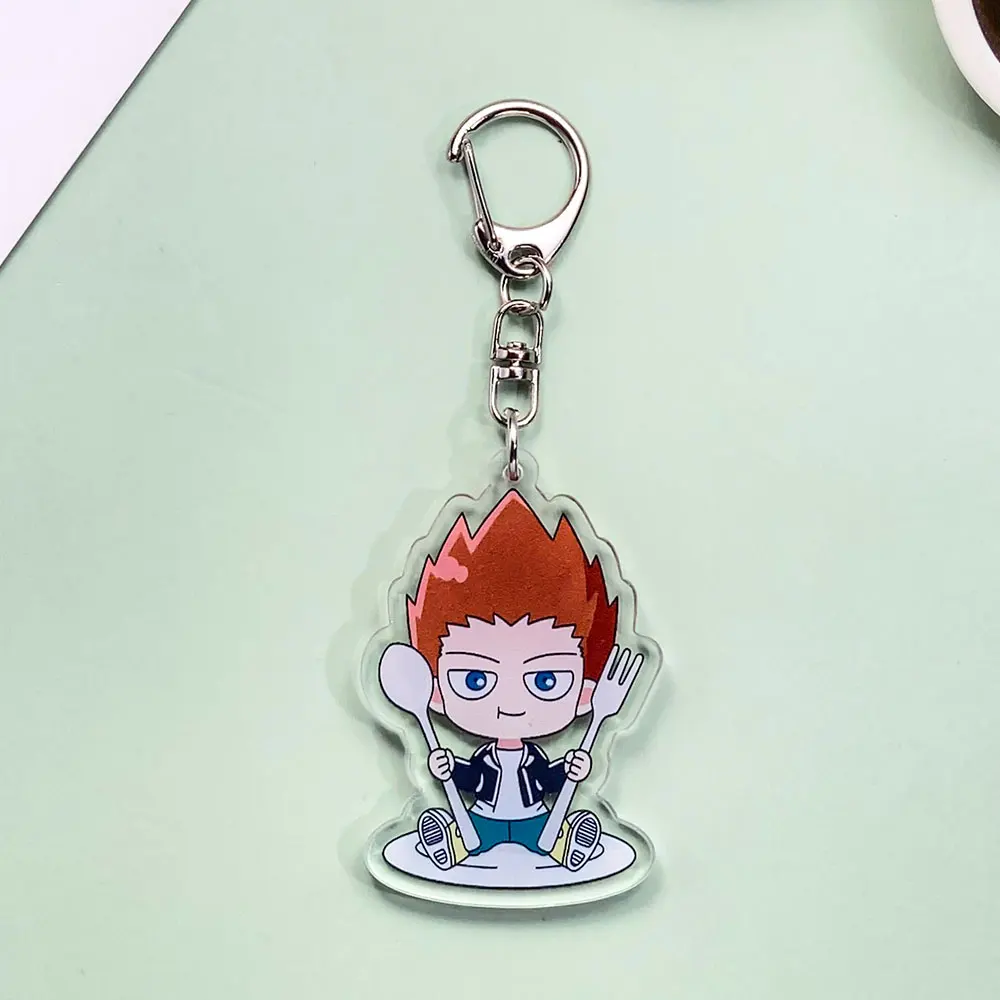 شخصيات أنيمي الغوغاء النفسي 100 الاكريليك سيارة المفاتيح اكسسوارات Kawaii حقيبة Charms ظهره قلادة حلقة رئيسية هدايا للأصدقاء