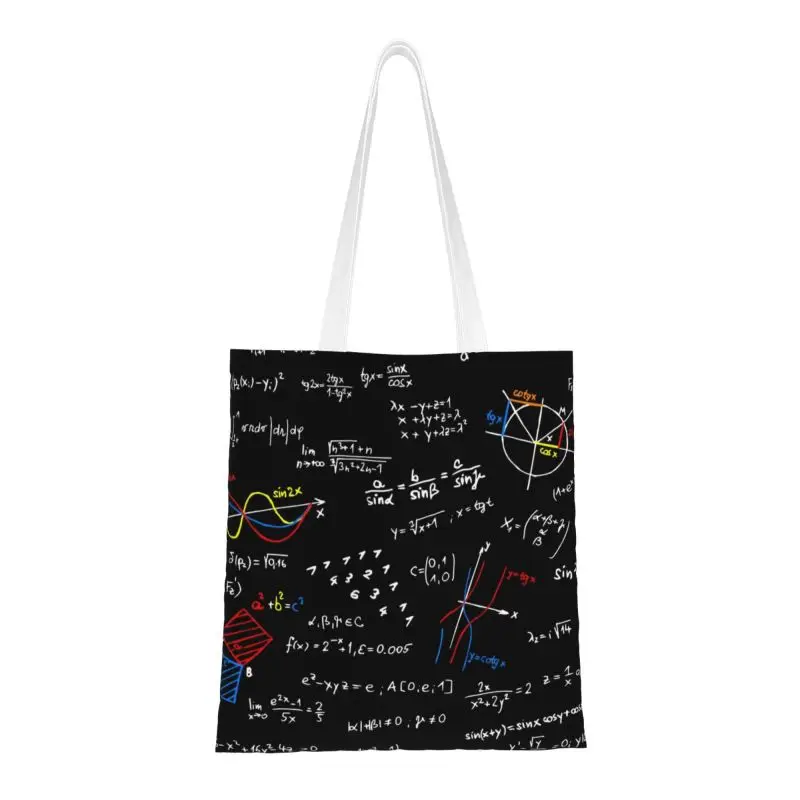 Bolso de mano Kawaii Print Geek Physics equals, bolso de compras de lona, bolso de hombro para profesor de matemáticas y ciencia, regalo geométrico