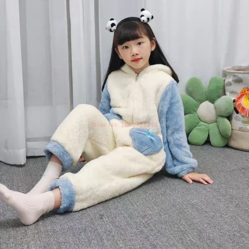 Sanrio Plush Cinnamoroll Winter Flannel Rompers Girl Toddler Jumpsuit Infant Clothes Pyjamas Girl Overalls Winter Gifts Festival