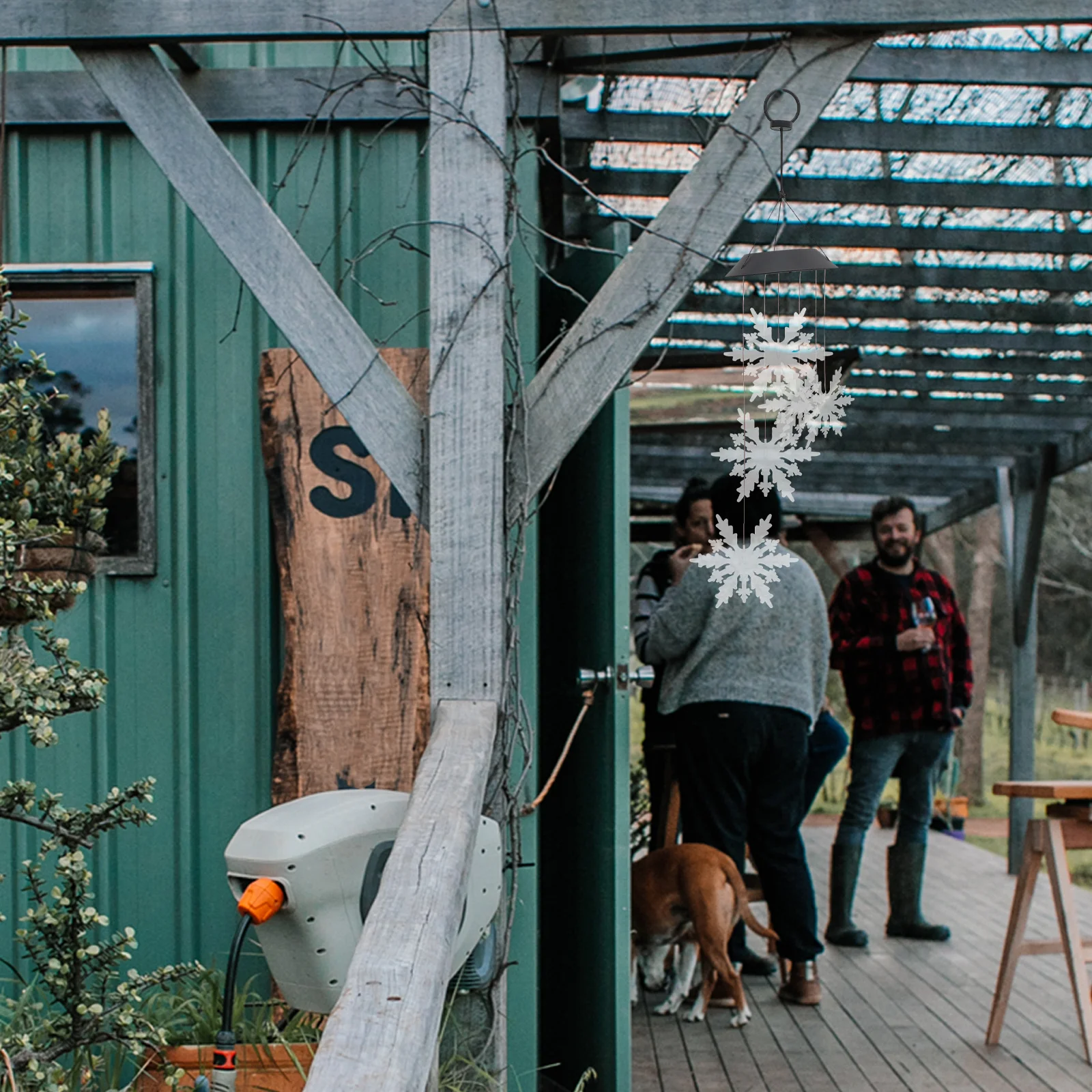 الطاقة الشمسية الرياح الرنين 6 أضواء LED الملونة تغيير الشمسية شحن الإضاءة الليلية في الهواء الطلق شنقا مصباح جرس الرياح الزخرفية #3