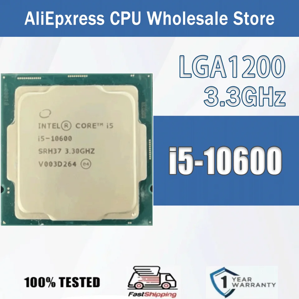 Intel Core i5-10600 6 Core 12 Thread 3.3GHz 65W 12MB Cache 14nm