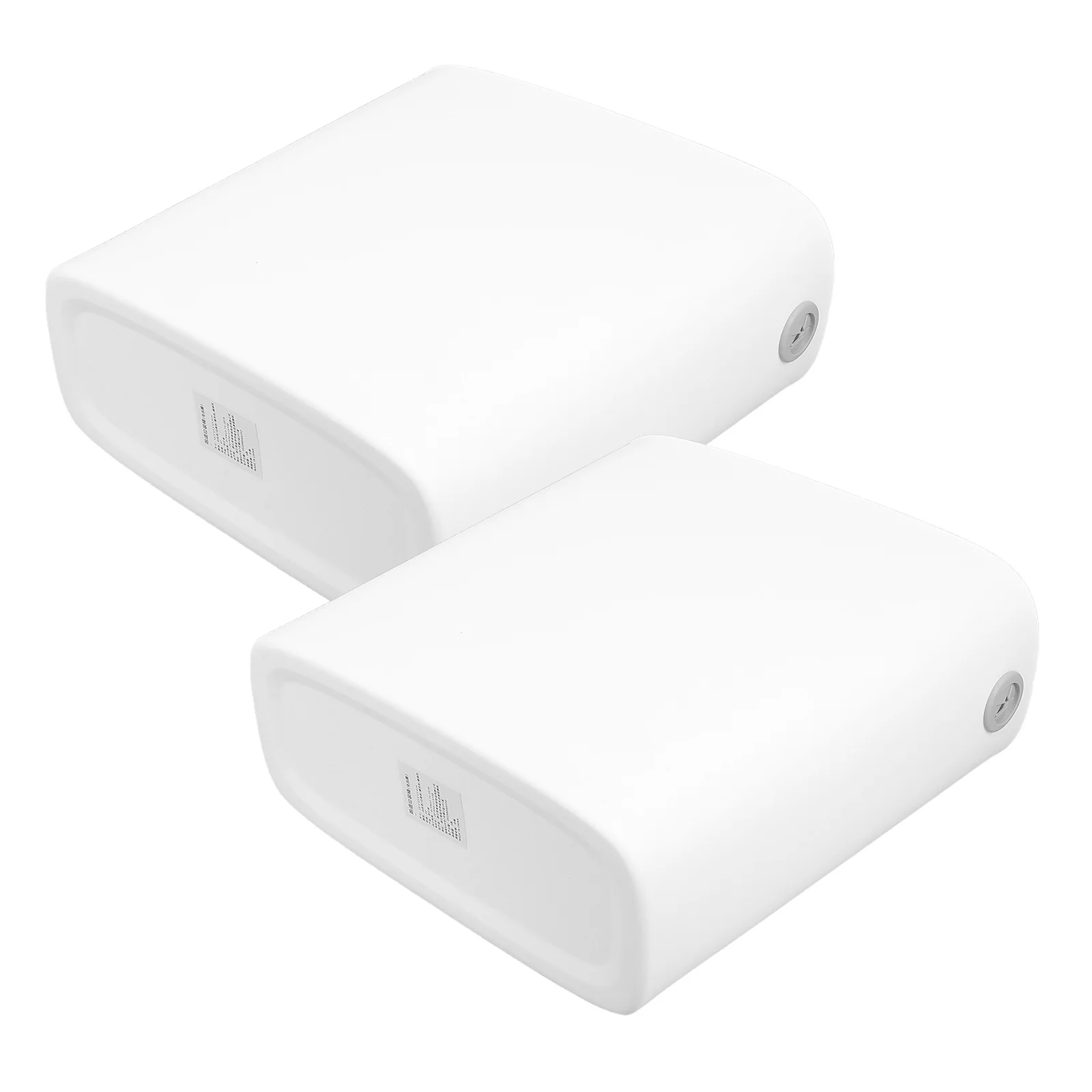 

2Pcs Narrow Trash Can with Card Ring Holder Slim White Garbage Bin for Bathroom Kitchen Office Bedroom Space Saving Modern Style