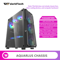 Darkflash Aquarius PC Case M-ATX ITX Desktop Case Vertical Glass Side Transparent Host Shell PC Gamer Cabinet Computer Case