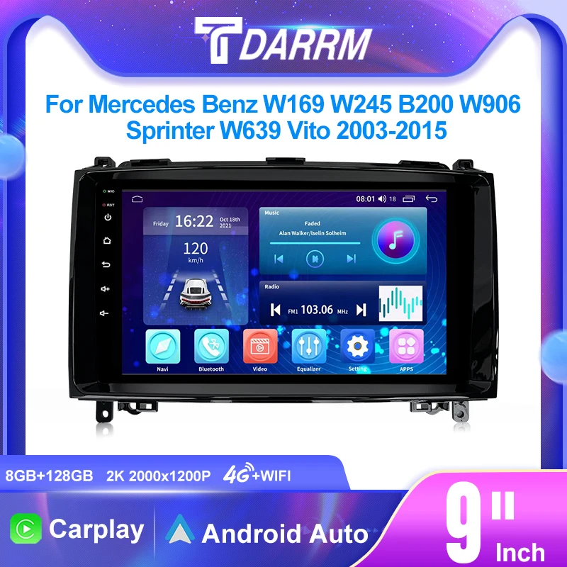 

Android Car Radio Automotive Player Navigation Carpaly Screen For Mercedes Benz W169 W245 B200 W906 Sprinter W639 Vito 2003-2015