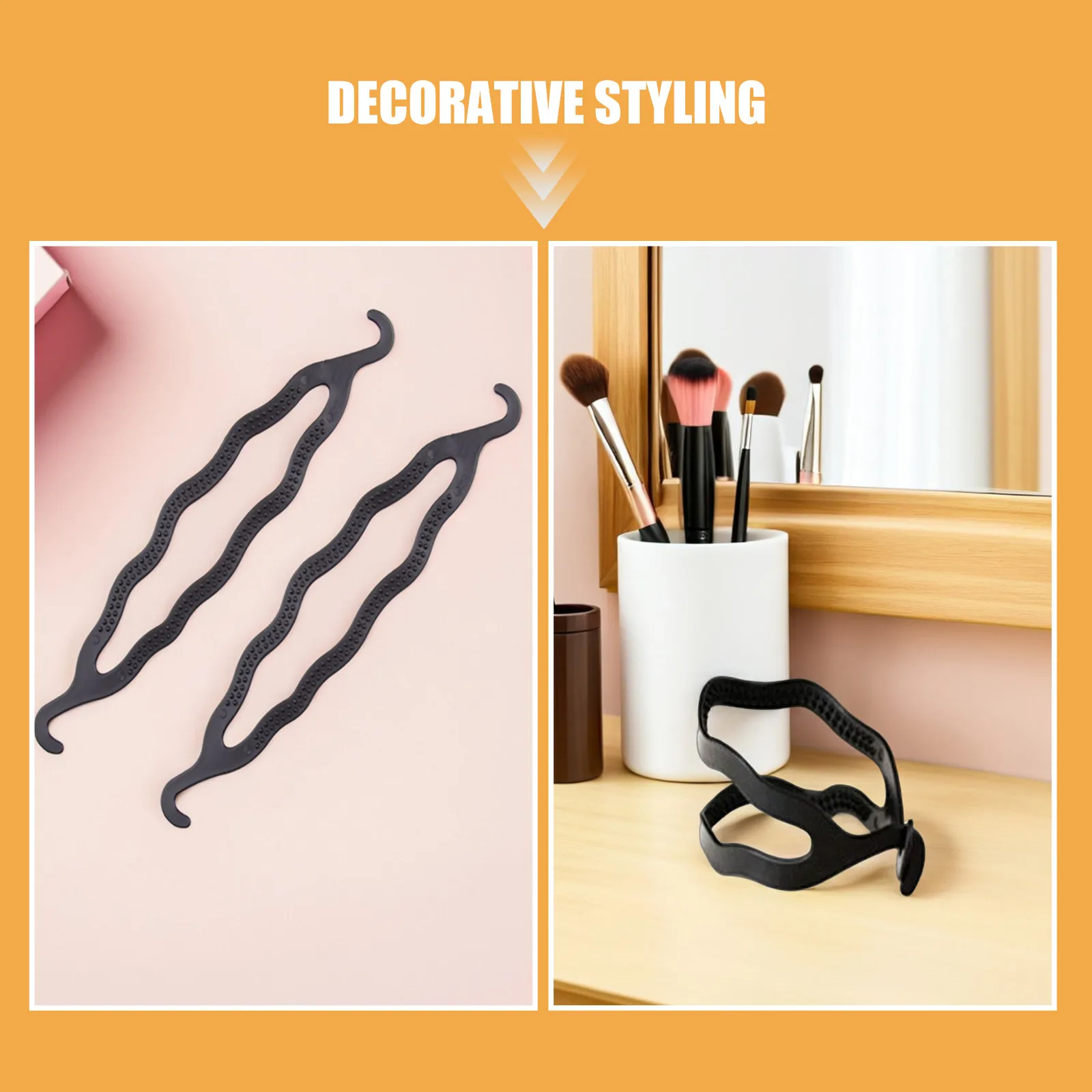 20Pcs Black Plastic Hair Bun Maker Dual Hook Chignon Styler for Women Girls Versatile Portable Beginner Friendly Hair Donut