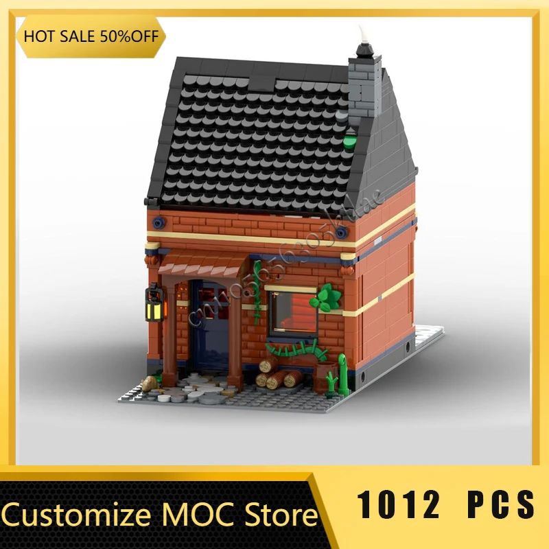 1012 Parts Customize MOC Creative Simple Worker Housing Building Model Building Blocks Sets DIY Assembly Bricks Toys Kids Gifts