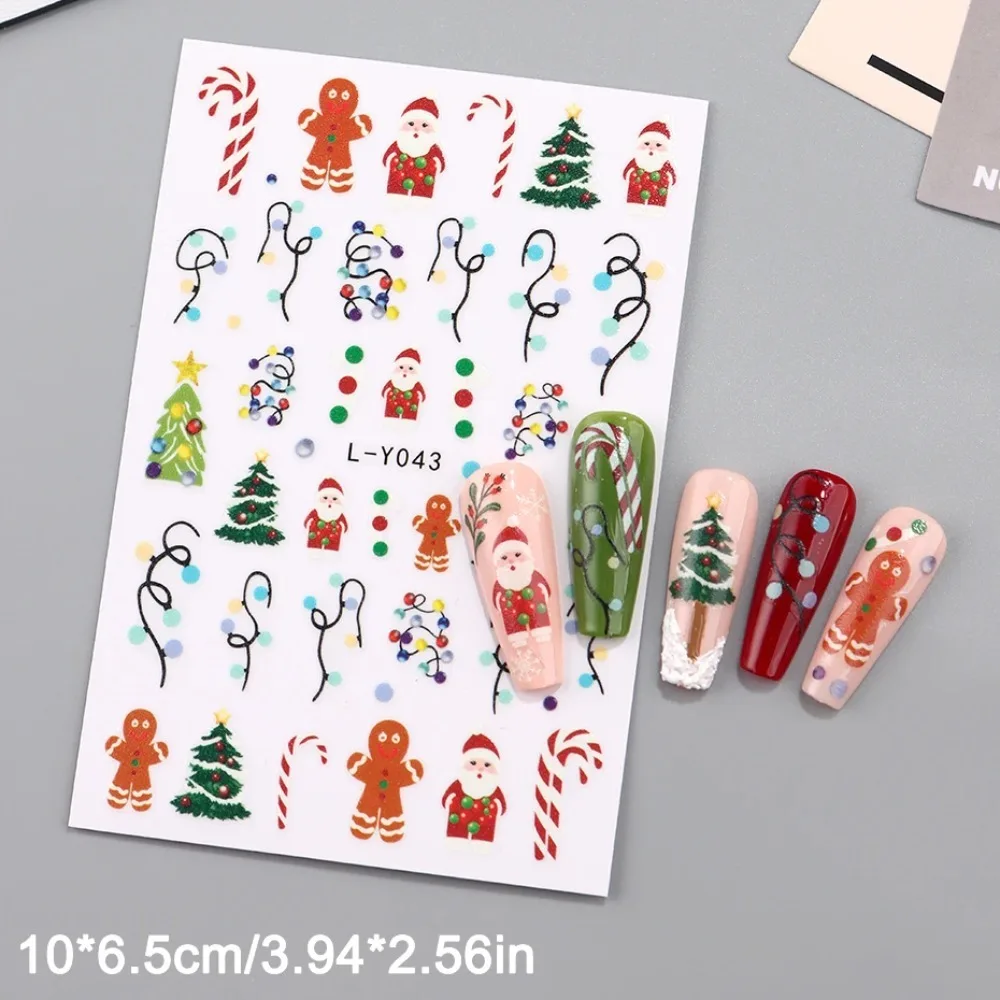 Lanternas luminosas natal arte do prego adesivos lâmpadas coloridas árvore de natal homem de gengibre floco de neve decoração do prego diy