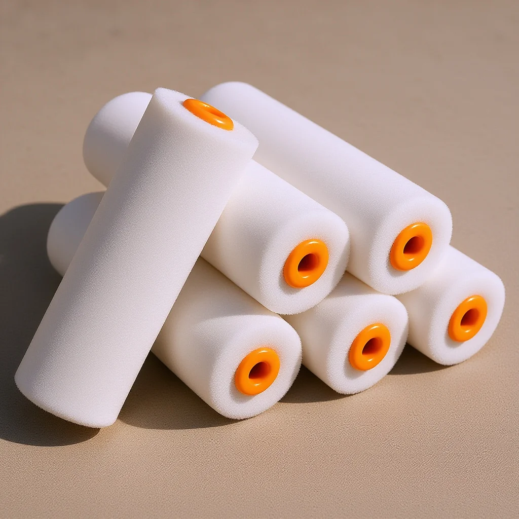 6 Pcs Small Paint Rollers for Walls Interior Painting Kit Renovation Tools White Roller Brush Set Home Decoration Supply