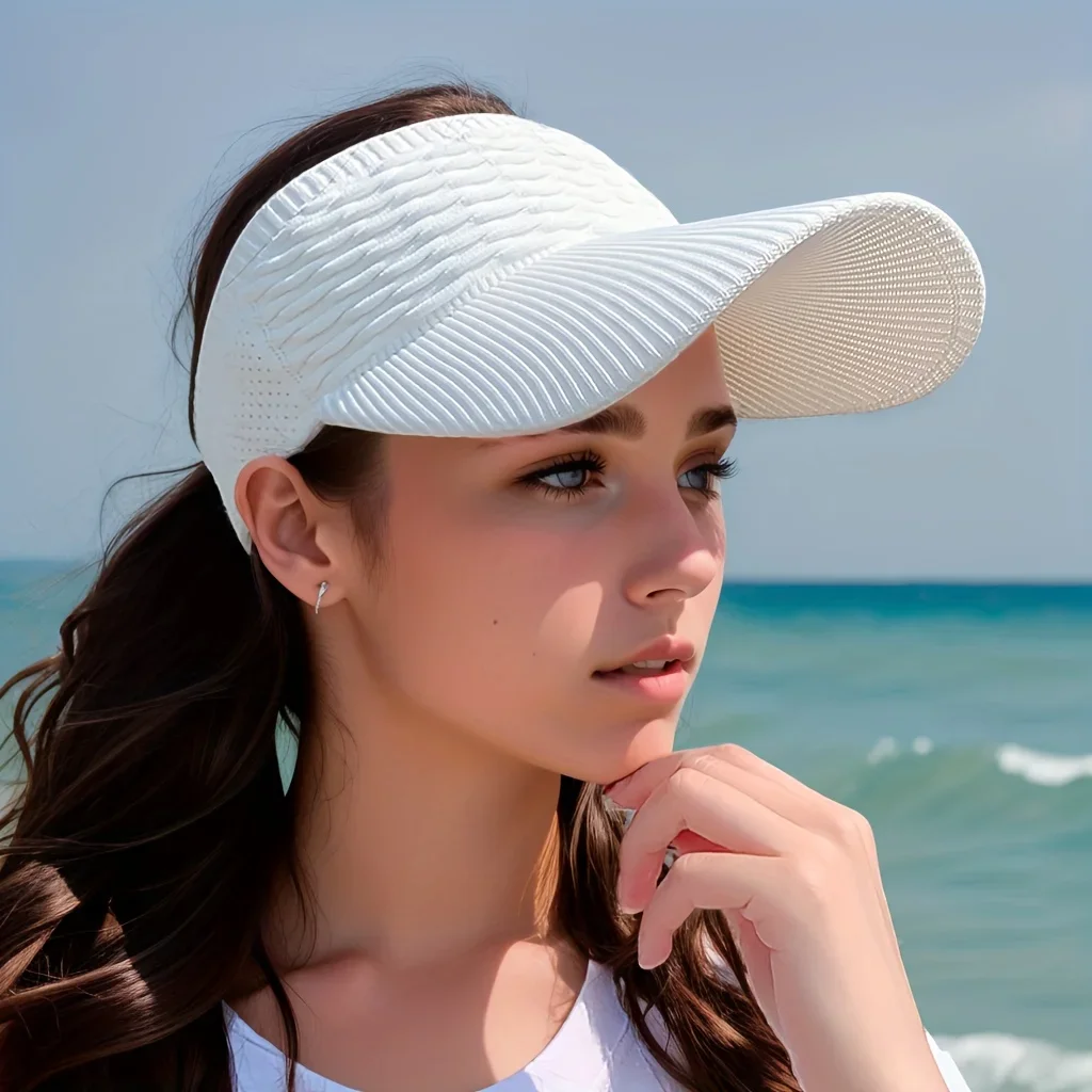 1pc Frauen Anti-Uv Sonnenhüte Atmungsaktive Einstellbare Leere Top Visier Kappen für Tennis Golf Laufen Reisen Strand Sport Im Freien hut – Detail 1