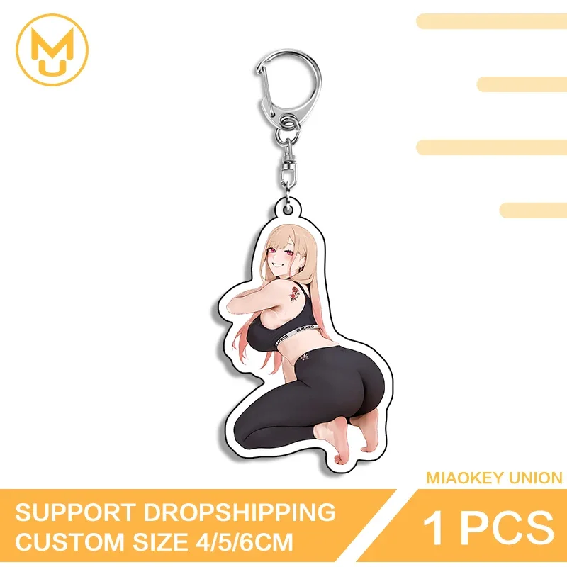Marin Kitagawa Alluring Bikini Squatting Big Ass Innovative Unique Double Sided Keyring Elf Like Versatile Fashion Jewelry