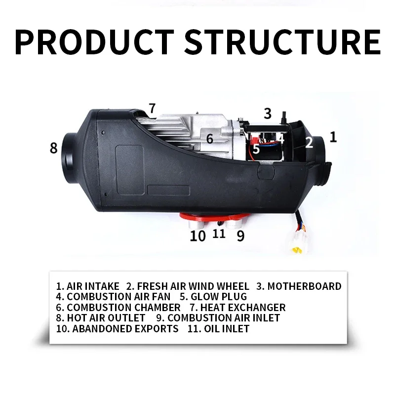 

Car Diesel Heating Parking Heater 12V Fan Heater Car Household All-in-one Machine 24V Fuel Car Heater