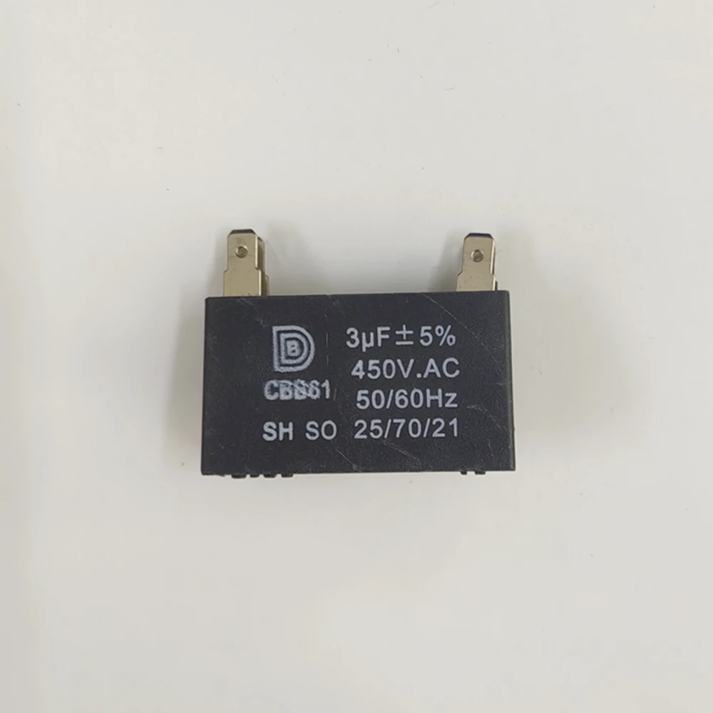 에어컨 부품 팬 모터 시동 커패시터, 직사각형 커패시터, 1uF 1.2uF 1.5uF 2uF 2.5uF 3uF 3.5uF 4.5uF 5uF, 450V