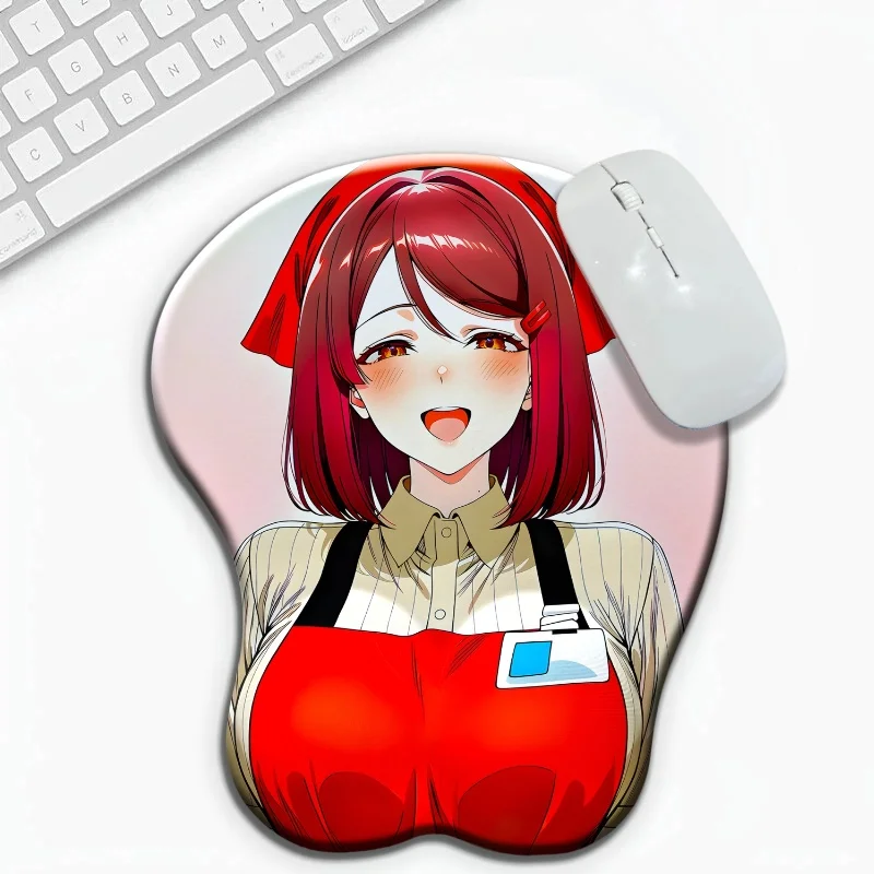 Anime Yamada 3d Mousepad Supermarket Cashier Uniform Girl Silica Gel Wrist Rest Gamer Desk Mat Kawaii Desk Pad Gaming Mouse Pad