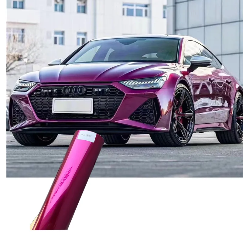 Highest quality Gloss Rainbow Laser Rainbow Scroll Vinyl Film Auto Plastic Wrap Auto Plastic Wrap Quality Assurance  rubellite