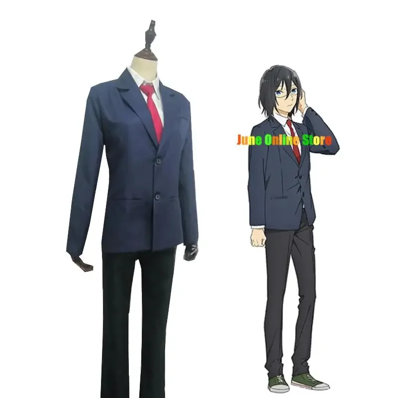 Anime Horimiya uniformes escolares, Hori-san para Miyamura-ku Izumi trajes cosplay, roupa casual e peruca, sapatos para o Halloween